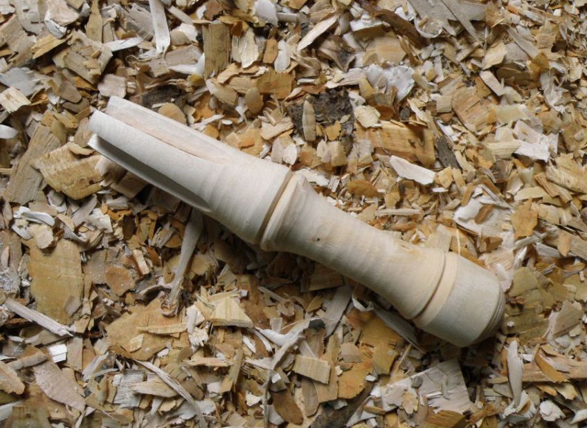 Cannibal fork in birch (cutting the prongs), February 2014