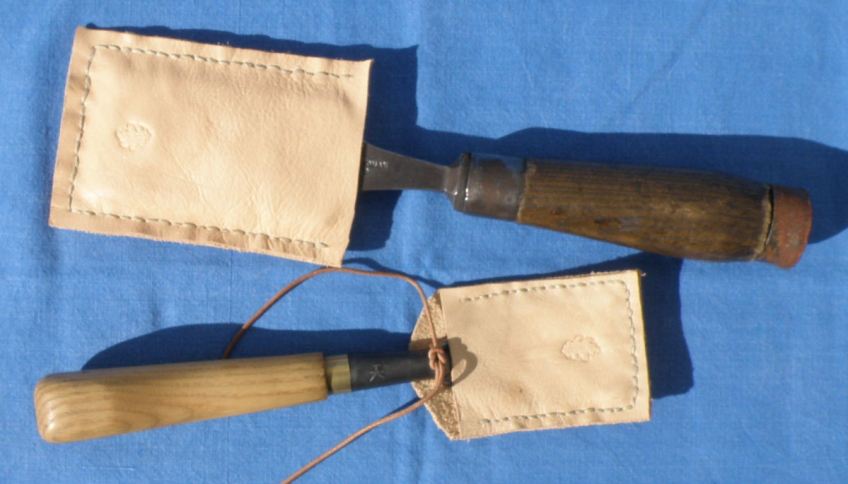 Firmer chisel and fishtail gouge.