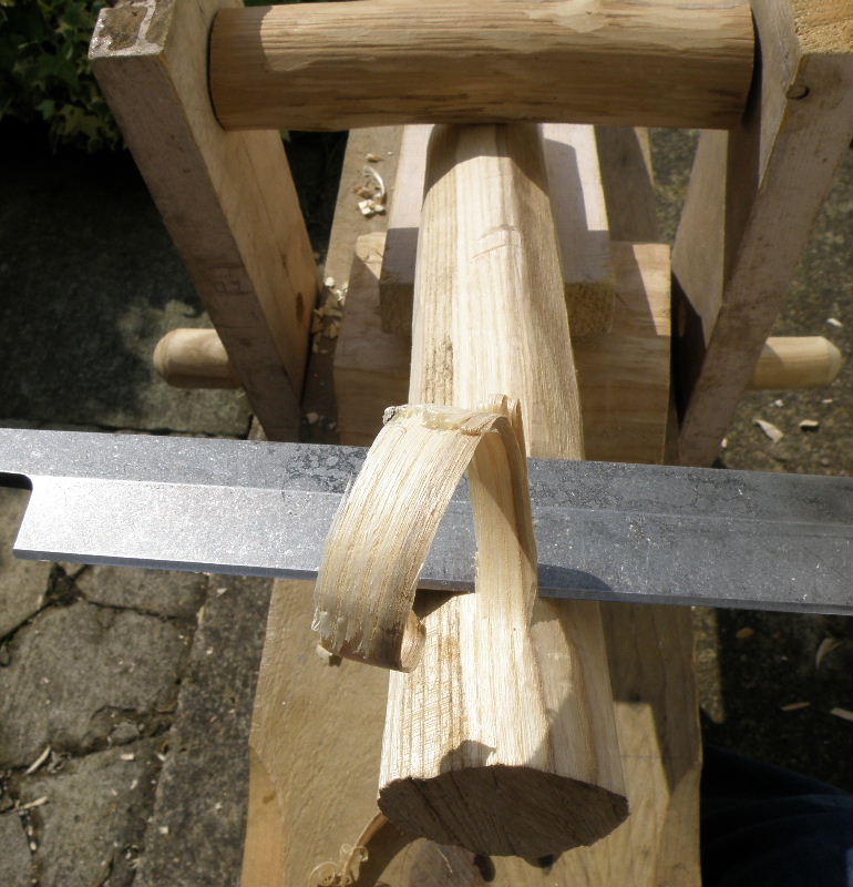 [8] but the billet won't really become rounded until it is further shaped with a drawknife.